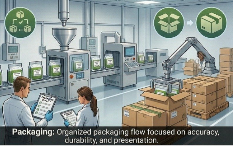 Product packaging flow